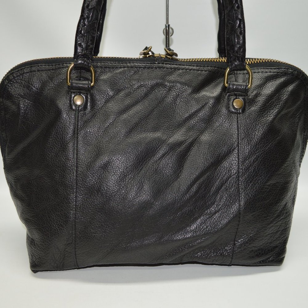 Linea Pelle Black Large Italian Leather Satchel - Picture 4 of 10